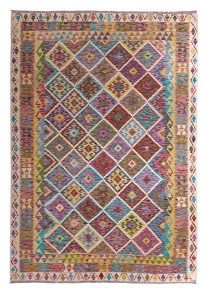 Alfombra Kelim - Splash - 285 x 206 cm - multicolor