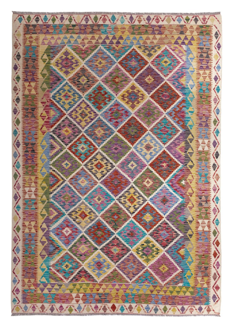 Alfombra Kelim - Splash - 285 x 206 cm - multicolor
