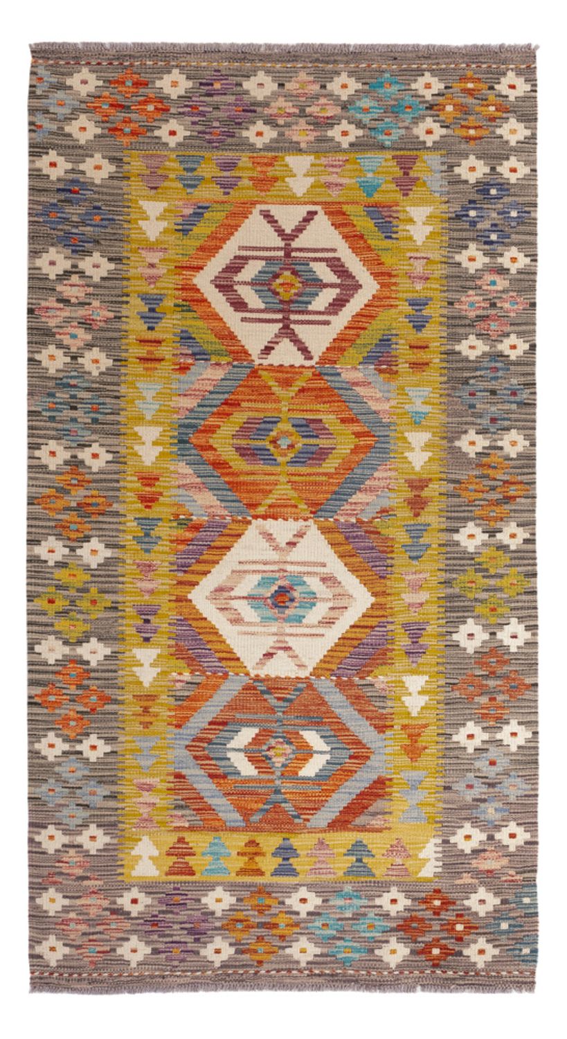 Alfombra de pasillo Alfombra Kelim - Splash - 192 x 101 cm - multicolor