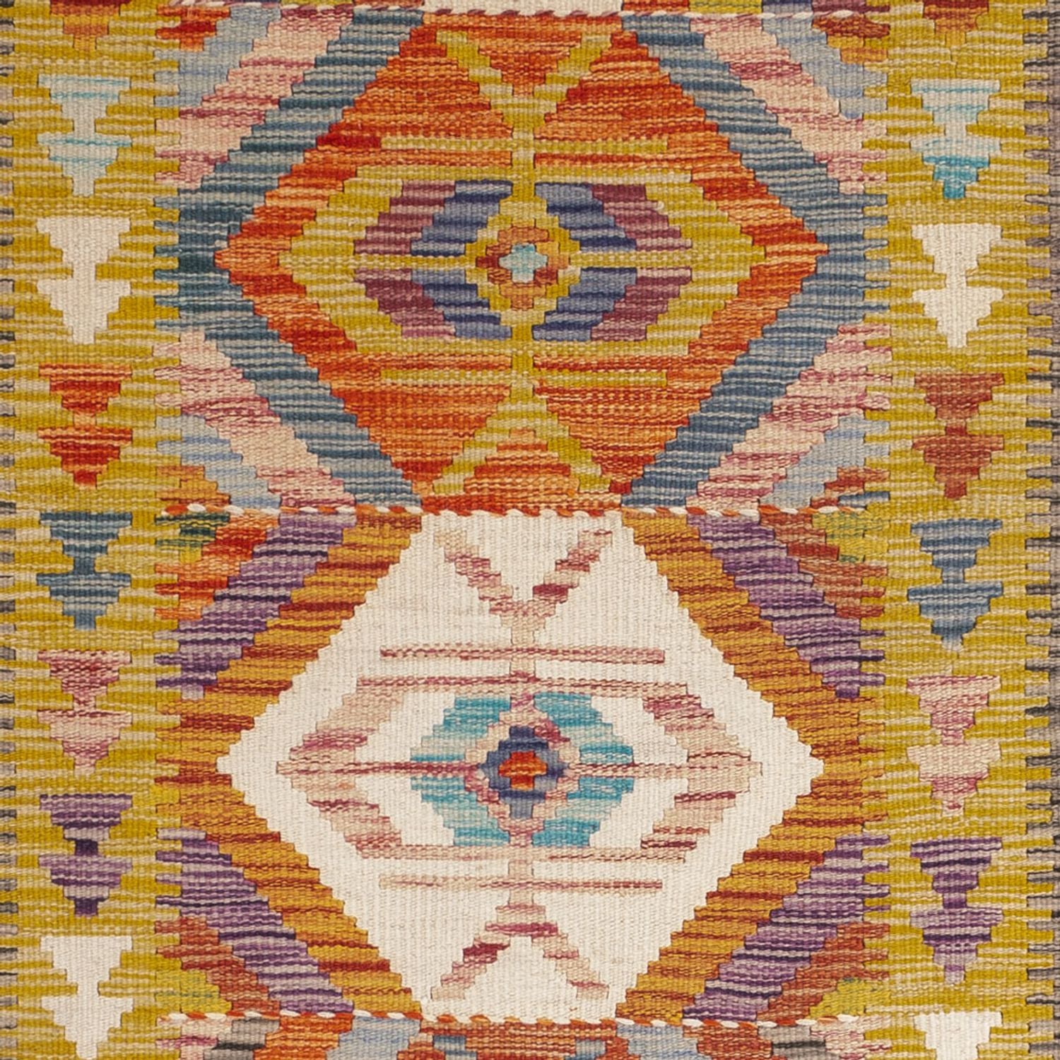 Alfombra de pasillo Alfombra Kelim - Splash - 192 x 101 cm - multicolor