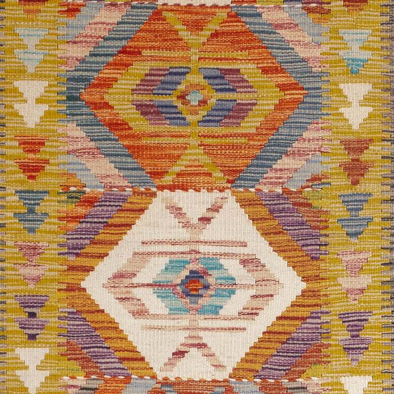 Alfombra de pasillo Alfombra Kelim - Splash - 192 x 101 cm - multicolor