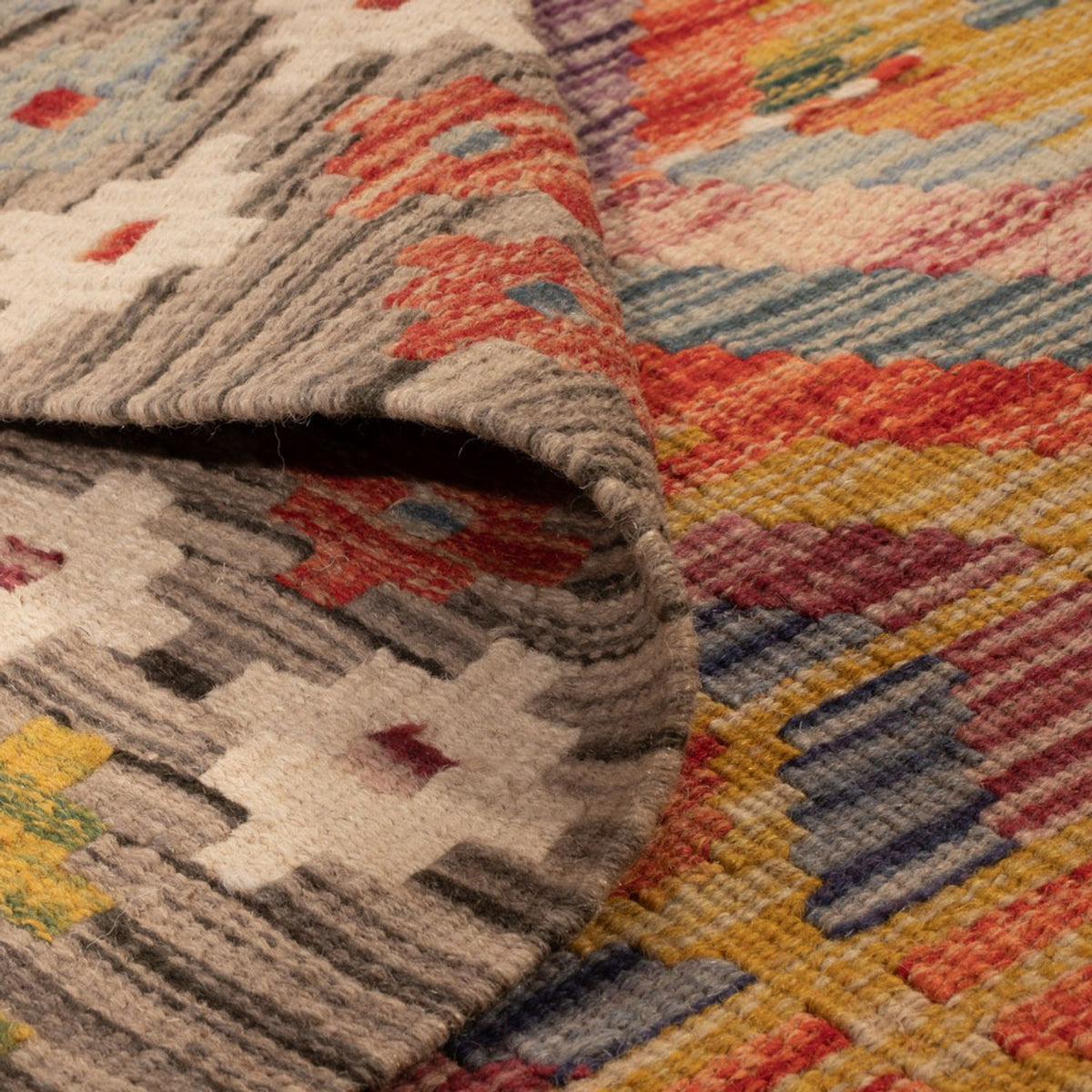 Alfombra de pasillo Alfombra Kelim - Splash - 192 x 101 cm - multicolor