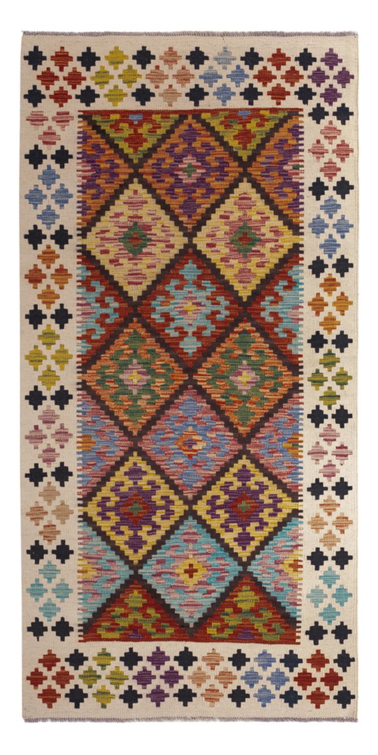 Alfombra de pasillo Alfombra Kelim - Splash - 199 x 101 cm - multicolor