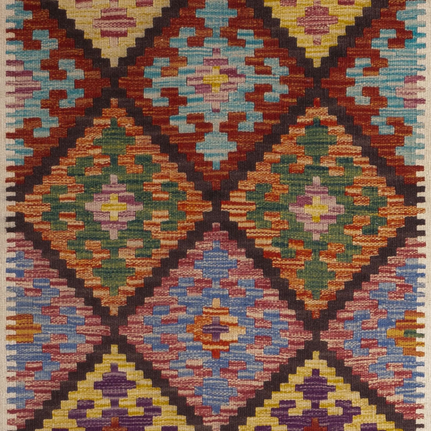Alfombra de pasillo Alfombra Kelim - Splash - 199 x 101 cm - multicolor