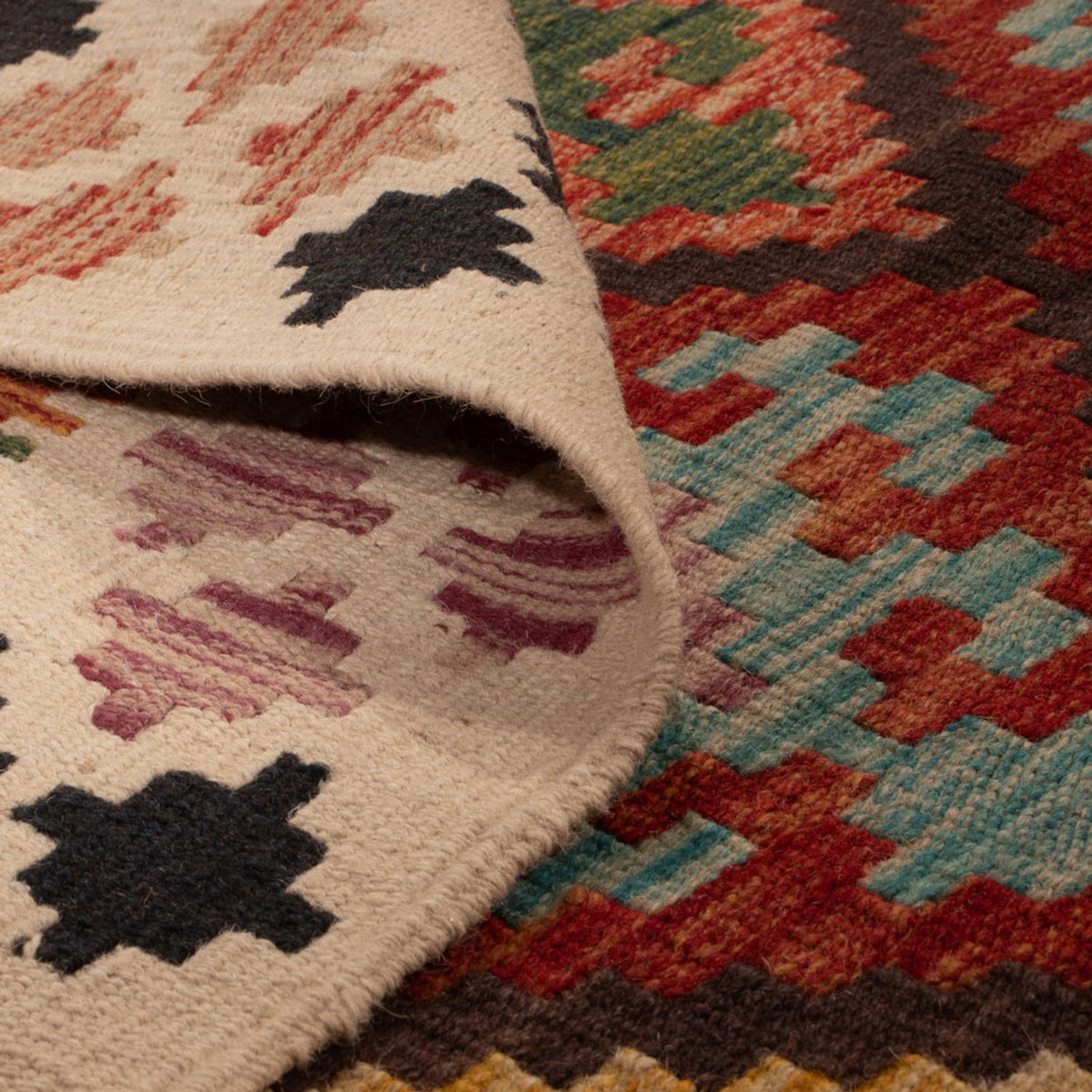 Alfombra de pasillo Alfombra Kelim - Splash - 199 x 101 cm - multicolor