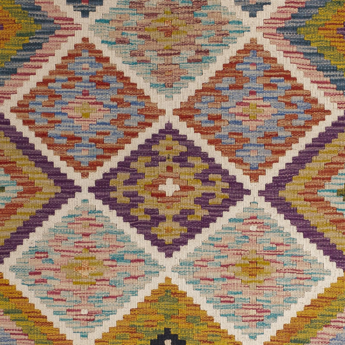 Alfombra de pasillo Alfombra Kelim - Splash - 195 x 95 cm - multicolor