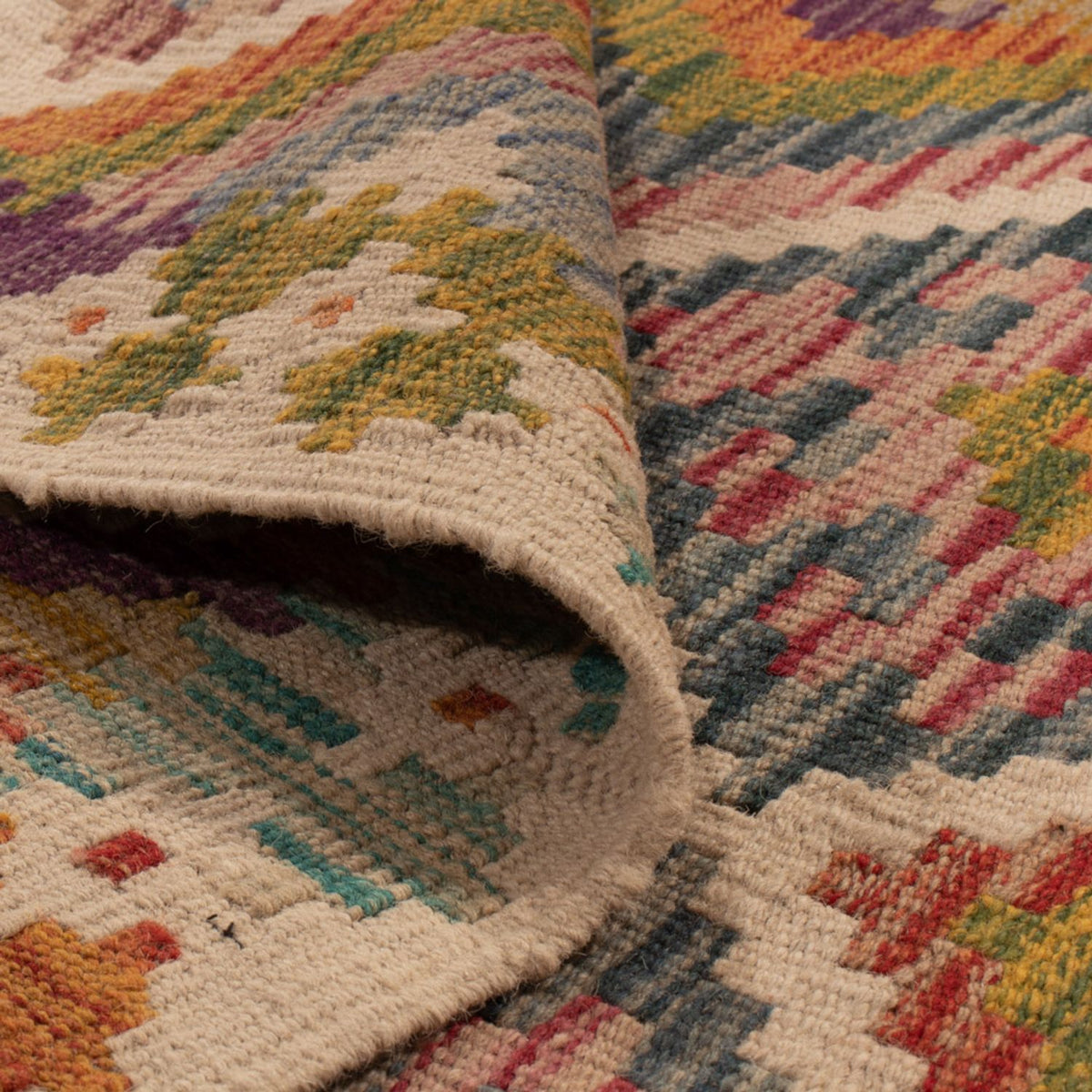 Alfombra de pasillo Alfombra Kelim - Splash - 195 x 95 cm - multicolor