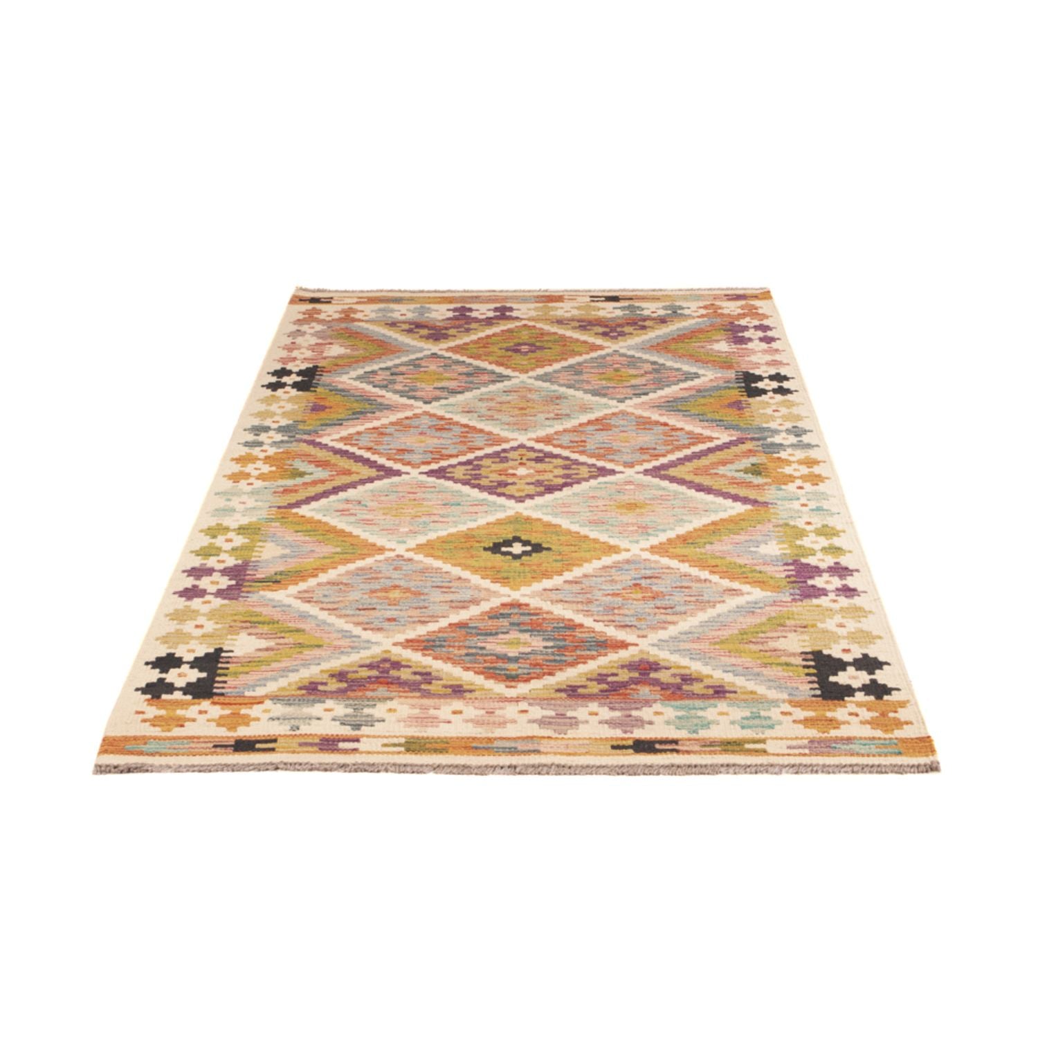 Alfombra de pasillo Alfombra Kelim - Splash - 195 x 95 cm - multicolor