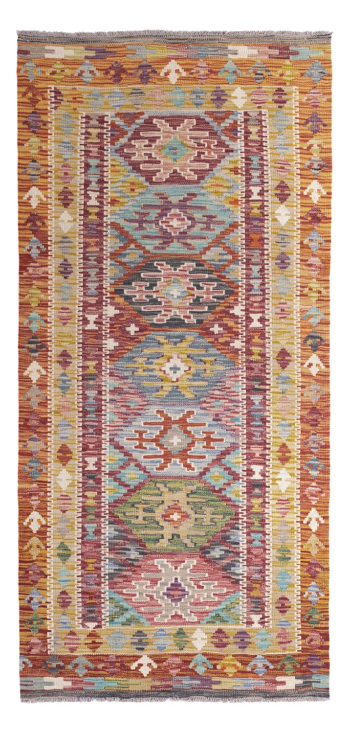Alfombra de pasillo Alfombra Kelim - Splash - 201 x 94 cm - multicolor