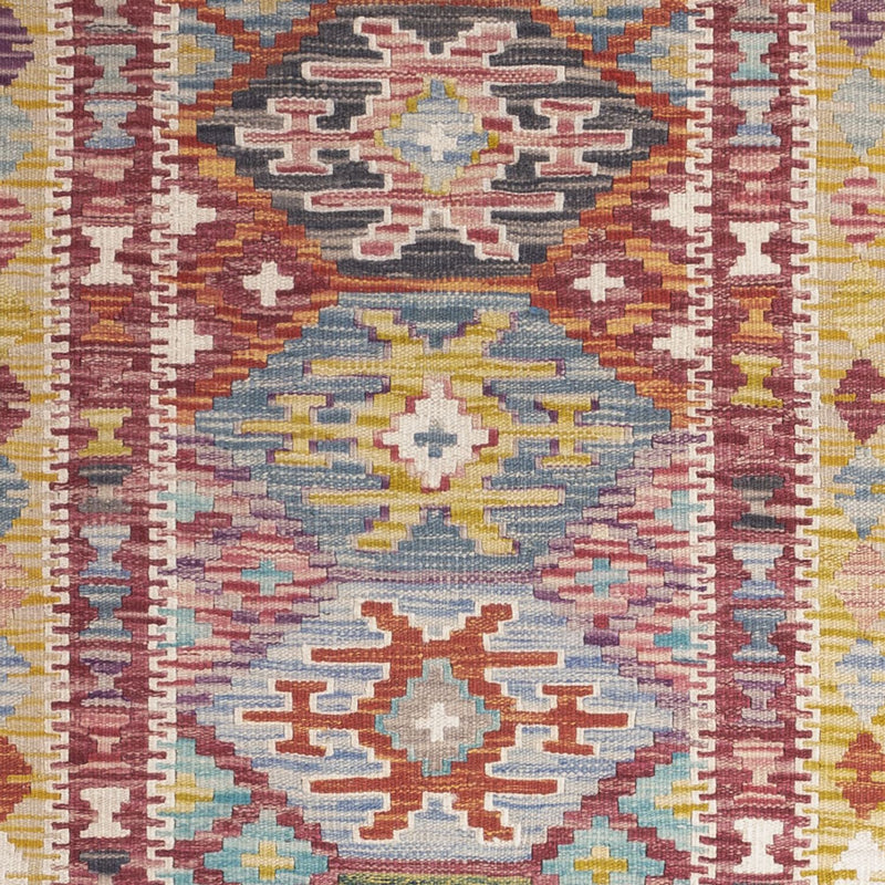 Alfombra de pasillo Alfombra Kelim - Splash - 201 x 94 cm - multicolor