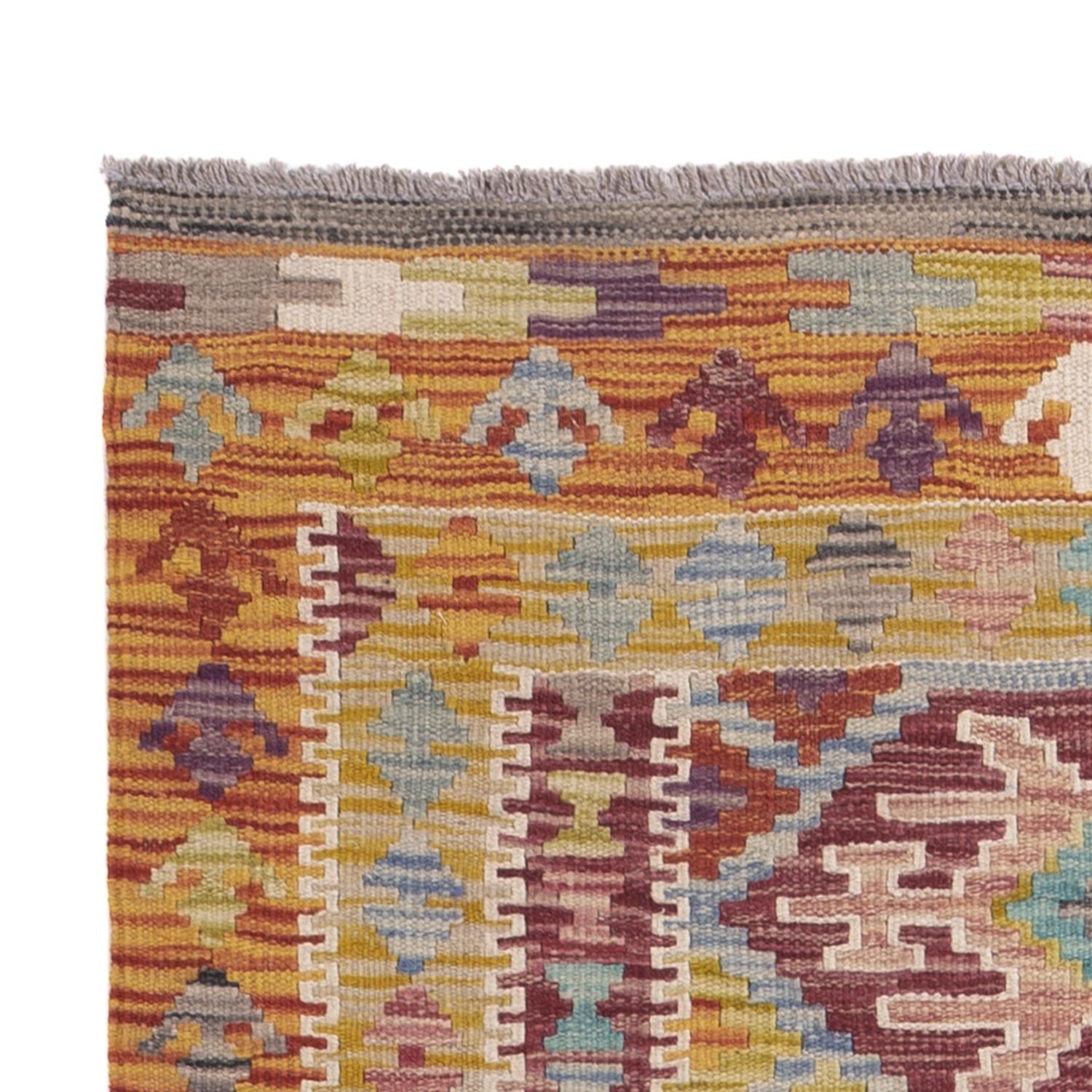 Alfombra de pasillo Alfombra Kelim - Splash - 201 x 94 cm - multicolor