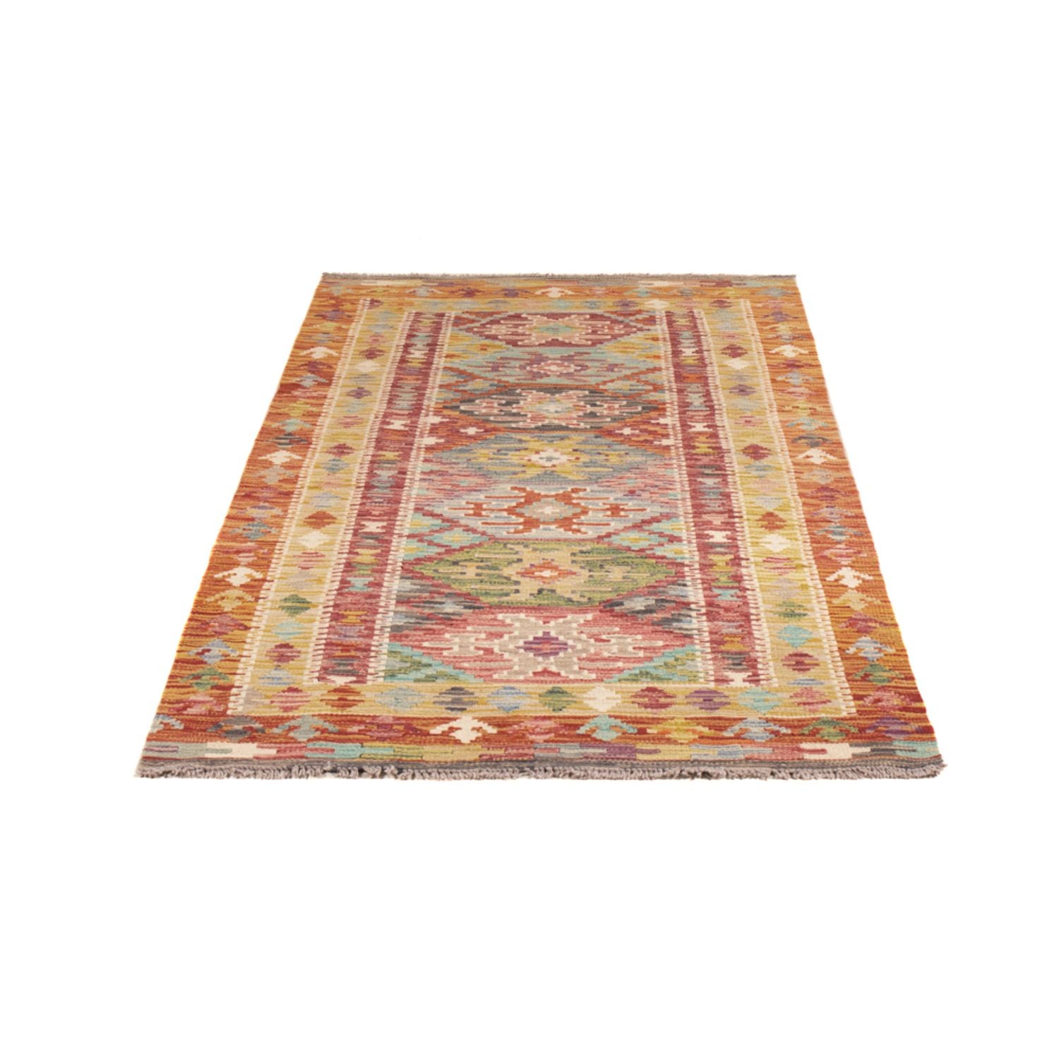 Alfombra de pasillo Alfombra Kelim - Splash - 201 x 94 cm - multicolor