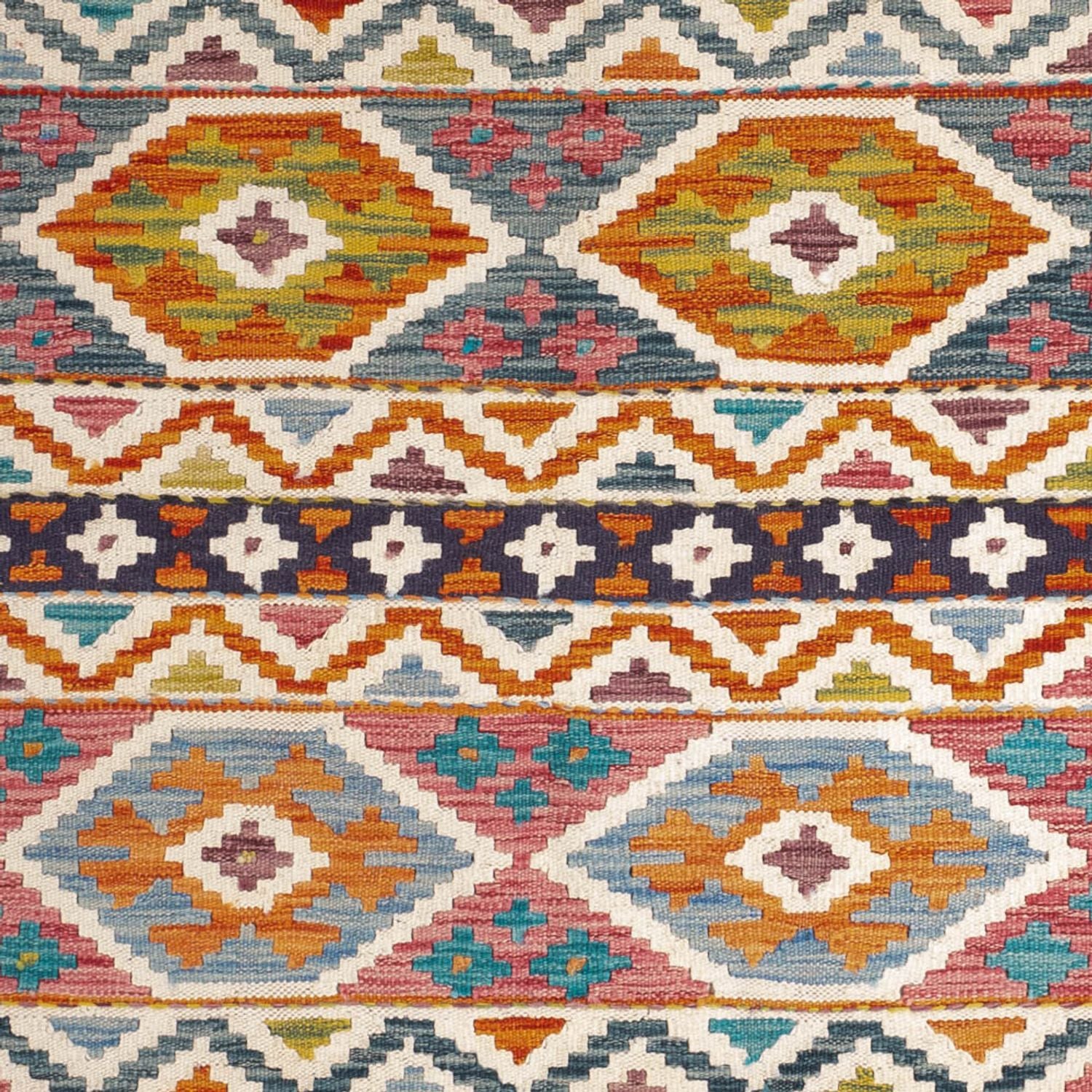 Alfombra Kelim - Splash - 197 x 154 cm - multicolor