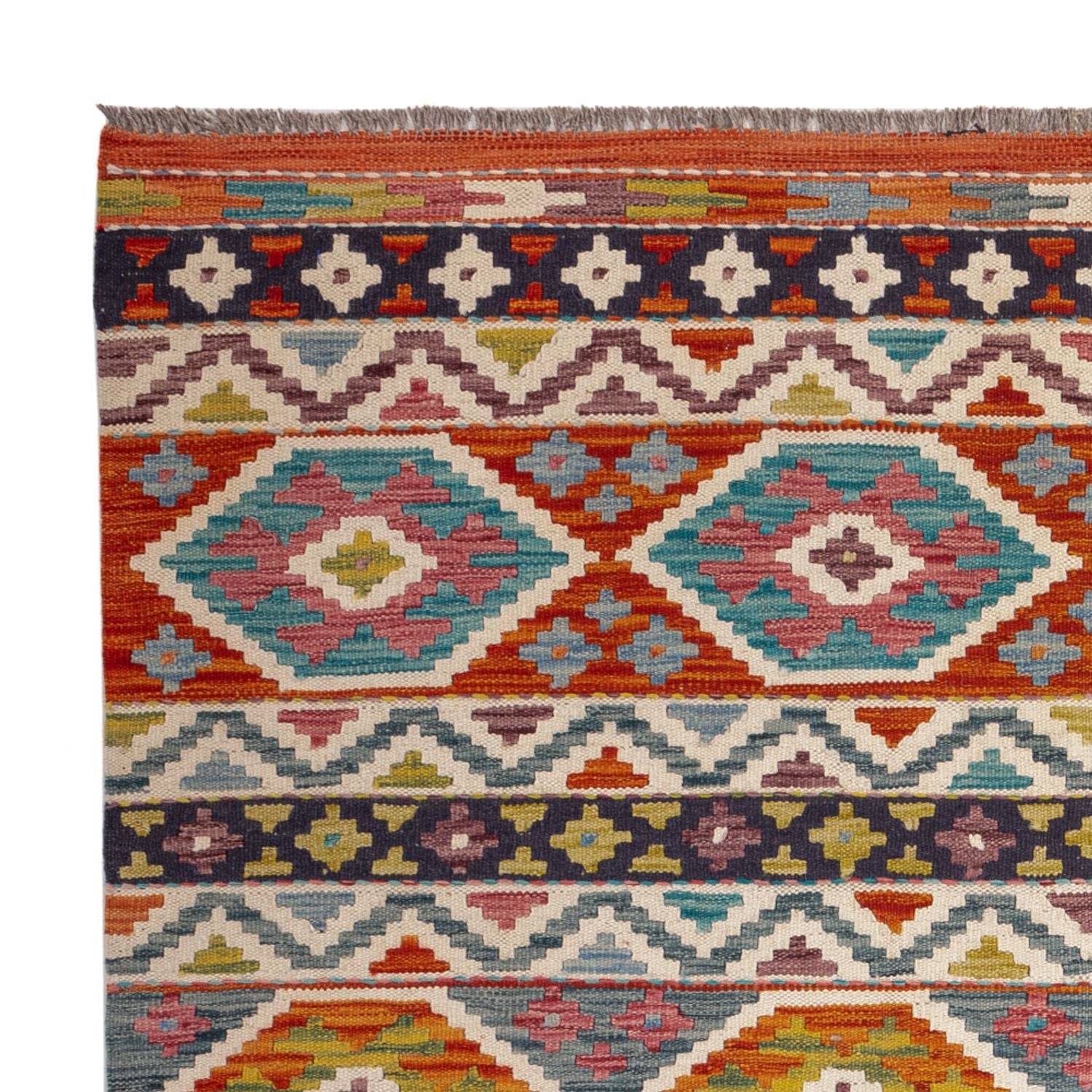 Alfombra Kelim - Splash - 197 x 154 cm - multicolor