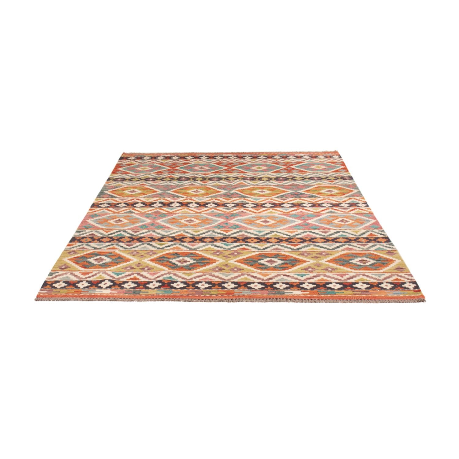 Alfombra Kelim - Splash - 197 x 154 cm - multicolor