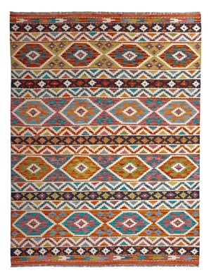 Alfombra Kelim - Splash - 198 x 152 cm - multicolor