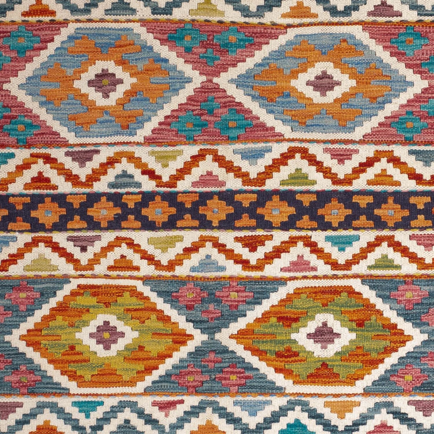Alfombra Kelim - Splash - 198 x 152 cm - multicolor