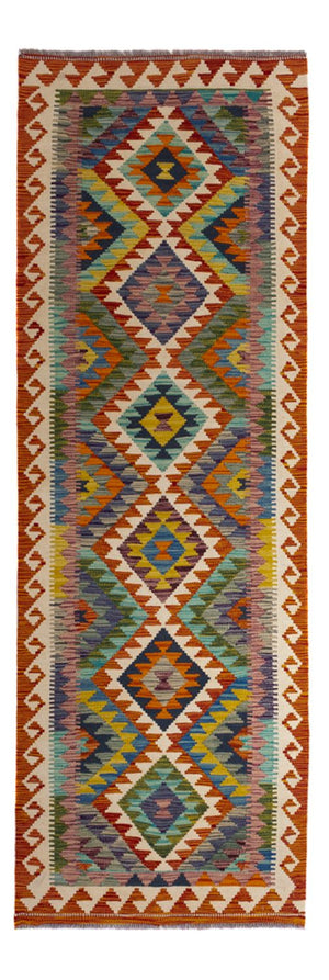 Alfombra de pasillo Alfombra Kelim - Splash - 233 x 87 cm - multicolor