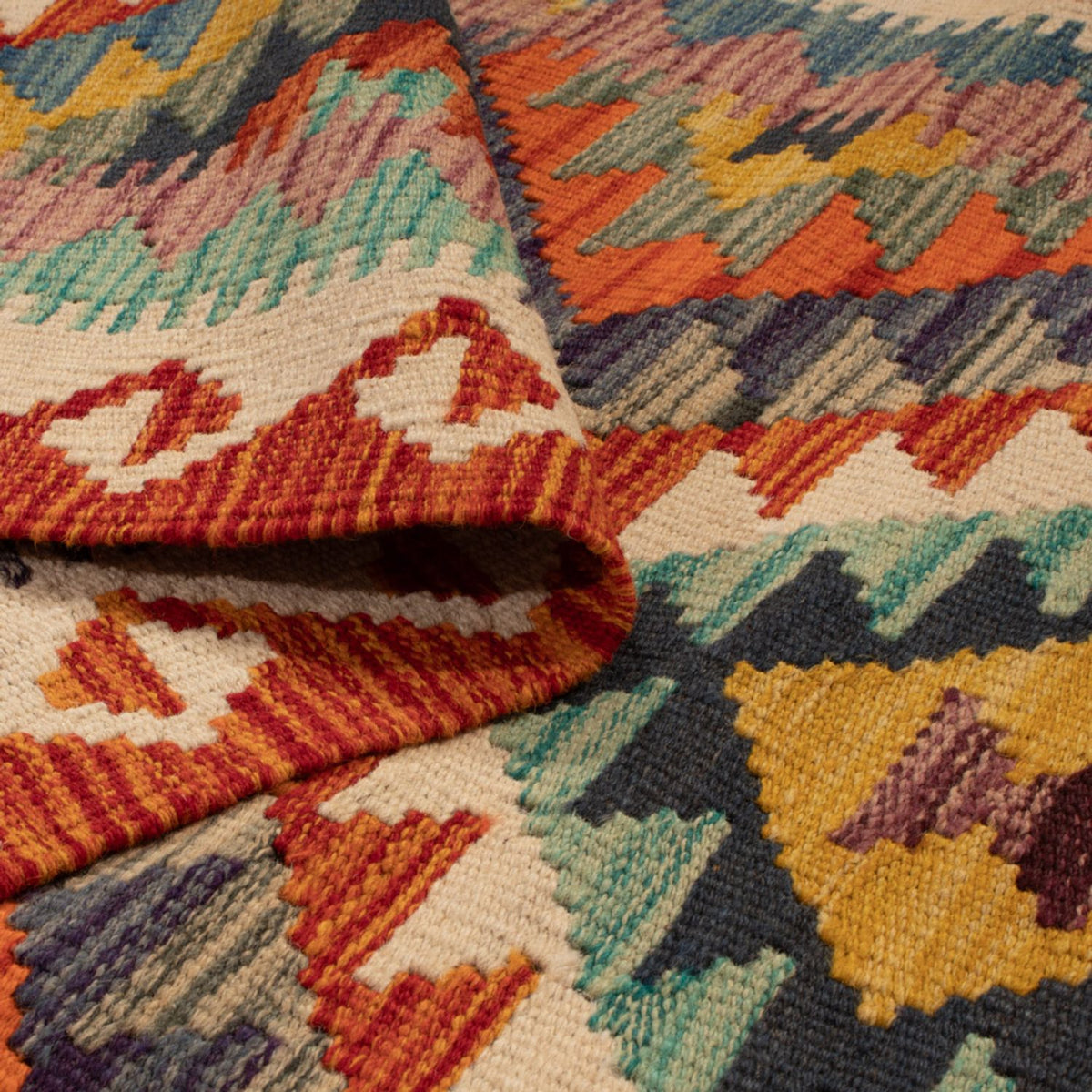 Alfombra de pasillo Alfombra Kelim - Splash - 233 x 87 cm - multicolor