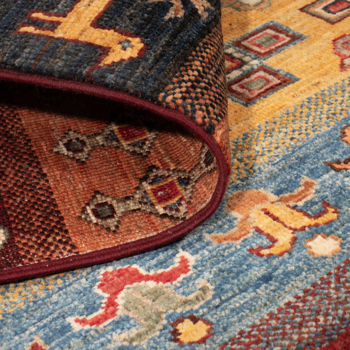 Alfombra Gabbeh - Loribaft Persa - 148 x 105 cm - multicolor