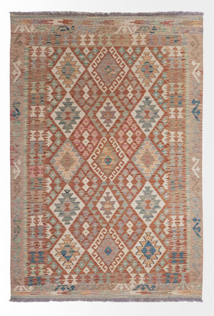 Alfombra Kelim - Splash - 193 x 137 cm - multicolor