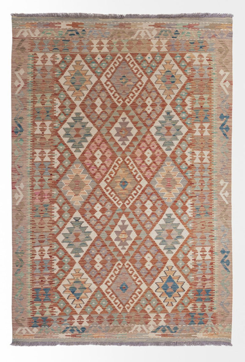 Alfombra Kelim - Splash - 193 x 137 cm - multicolor