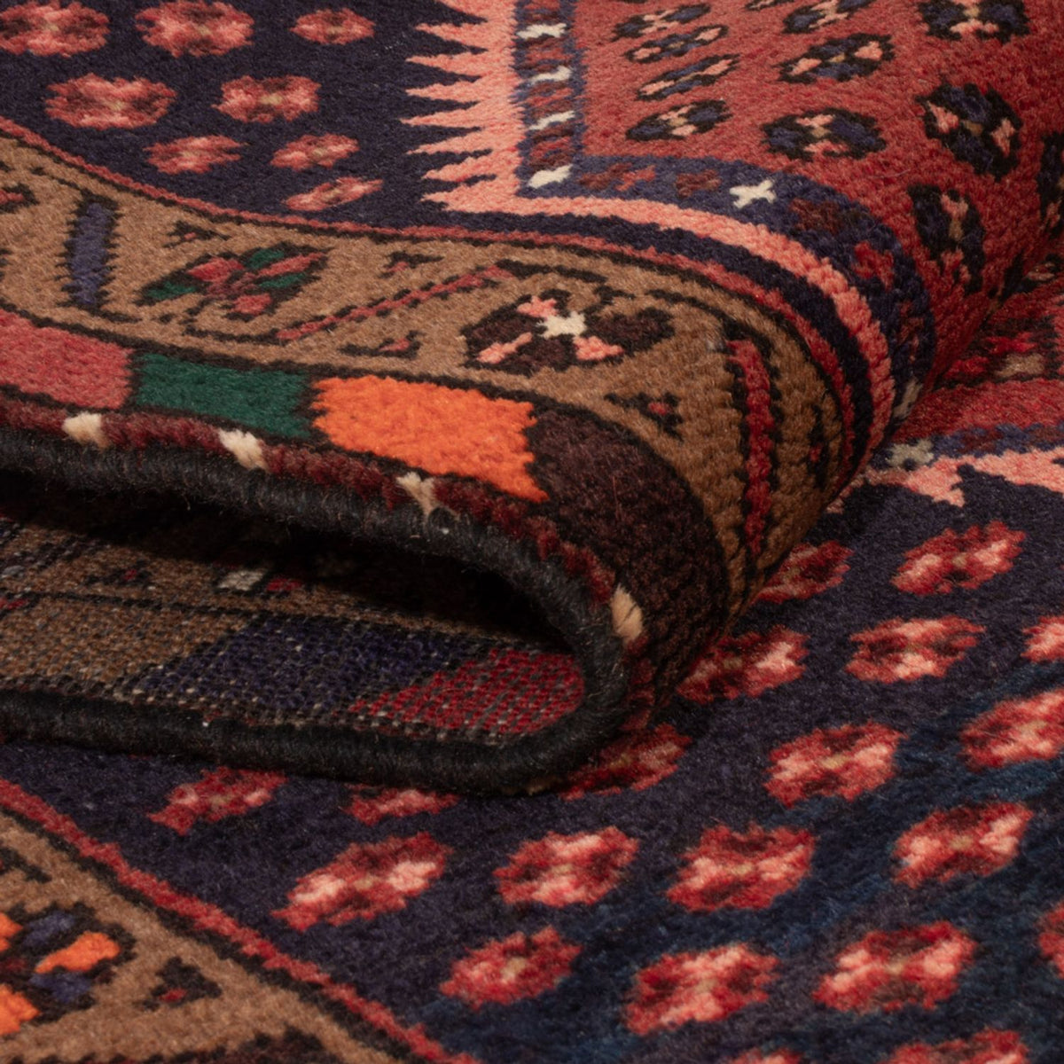 Alfombra persa - Nómada - 153 x 74 cm - rojo oscuro