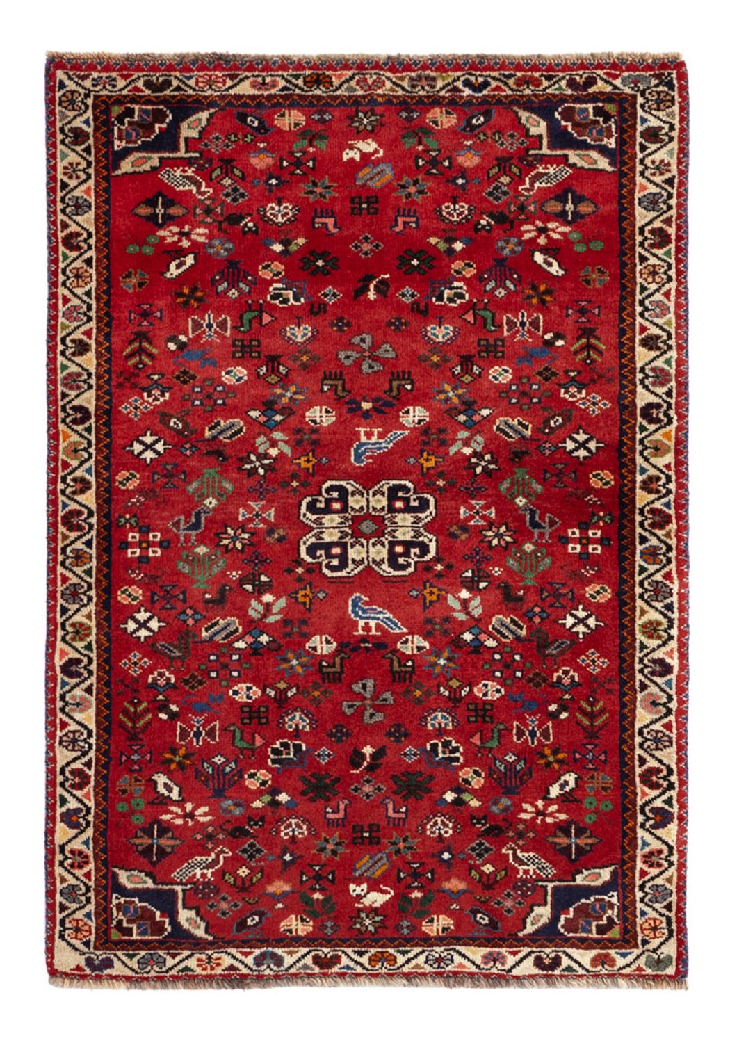 Alfombra persa - Nómada - 109 x 73 cm - rojo oscuro