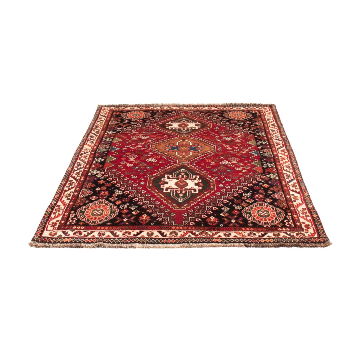 Alfombra persa - Nómada - 156 x 110 cm - rojo oscuro