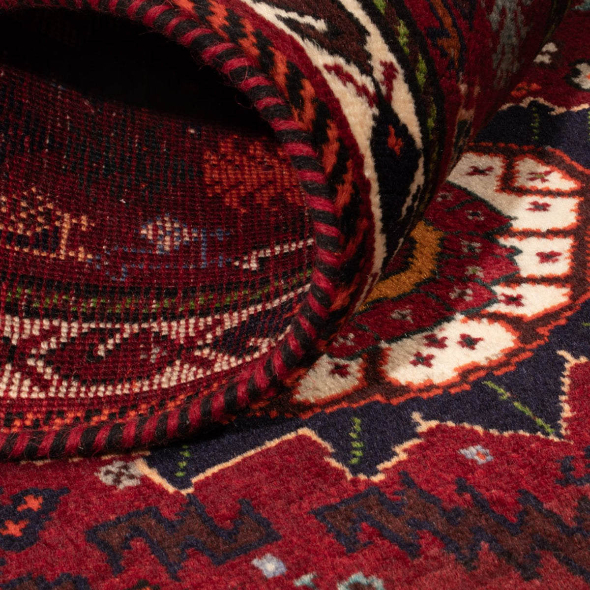 Alfombra persa - Nómada - 143 x 77 cm - rojo oscuro