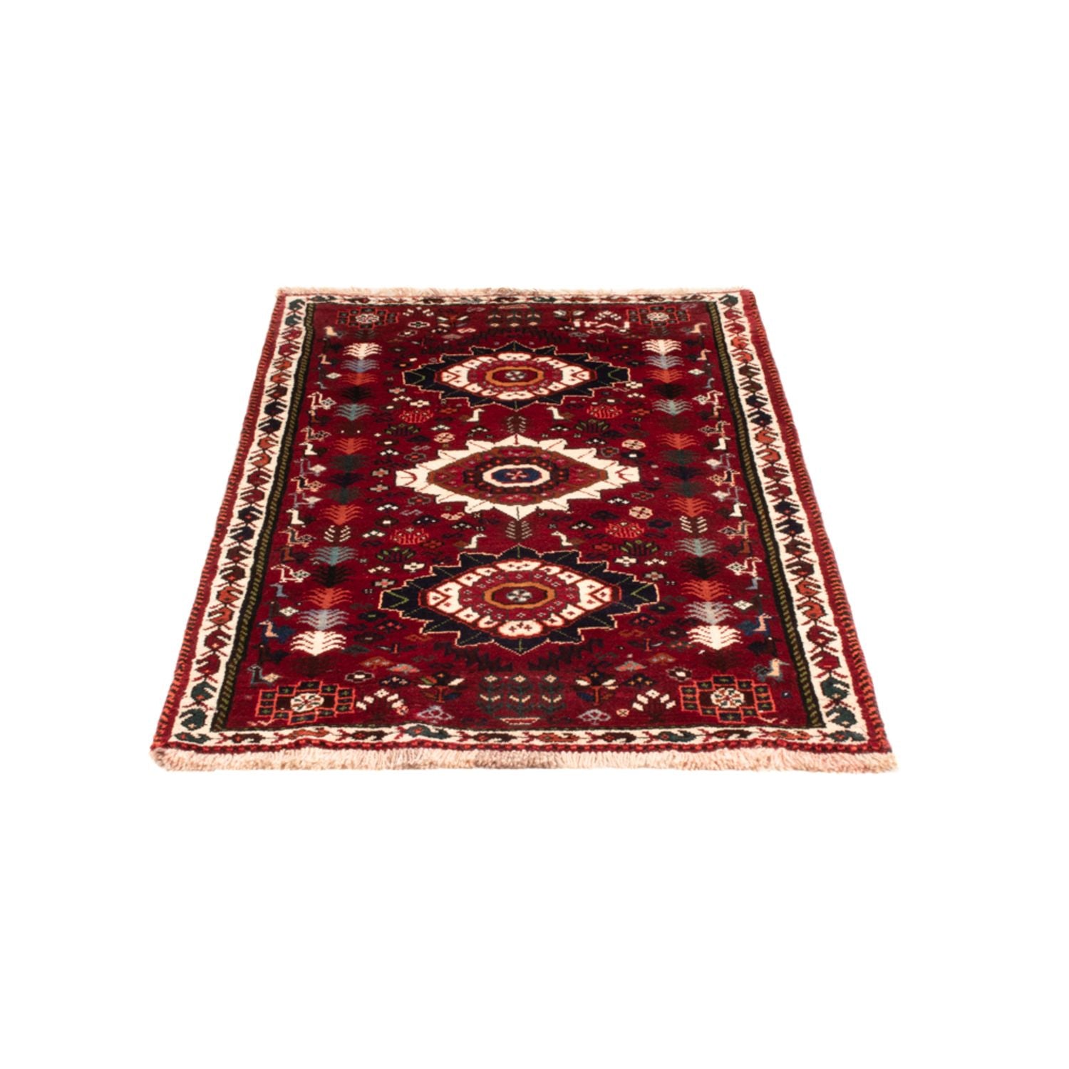 Alfombra persa - Nómada - 143 x 77 cm - rojo oscuro