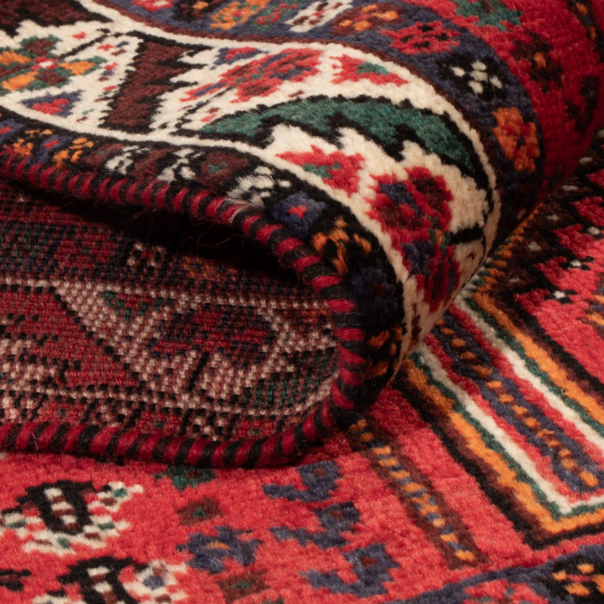 Alfombra persa - Nómada - 142 x 79 cm - rojo oscuro