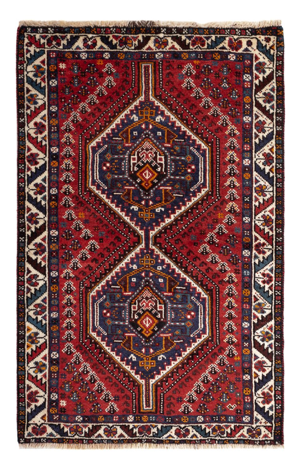 Alfombra persa - Nómada - 133 x 84 cm - rojo oscuro