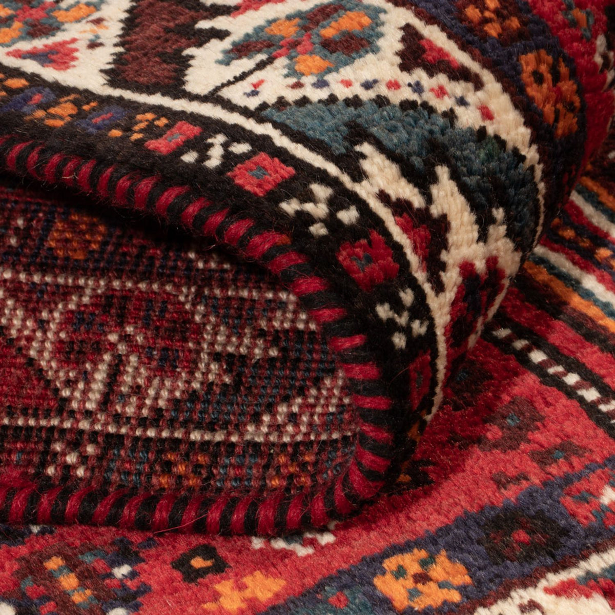 Alfombra persa - Nómada - 133 x 84 cm - rojo oscuro