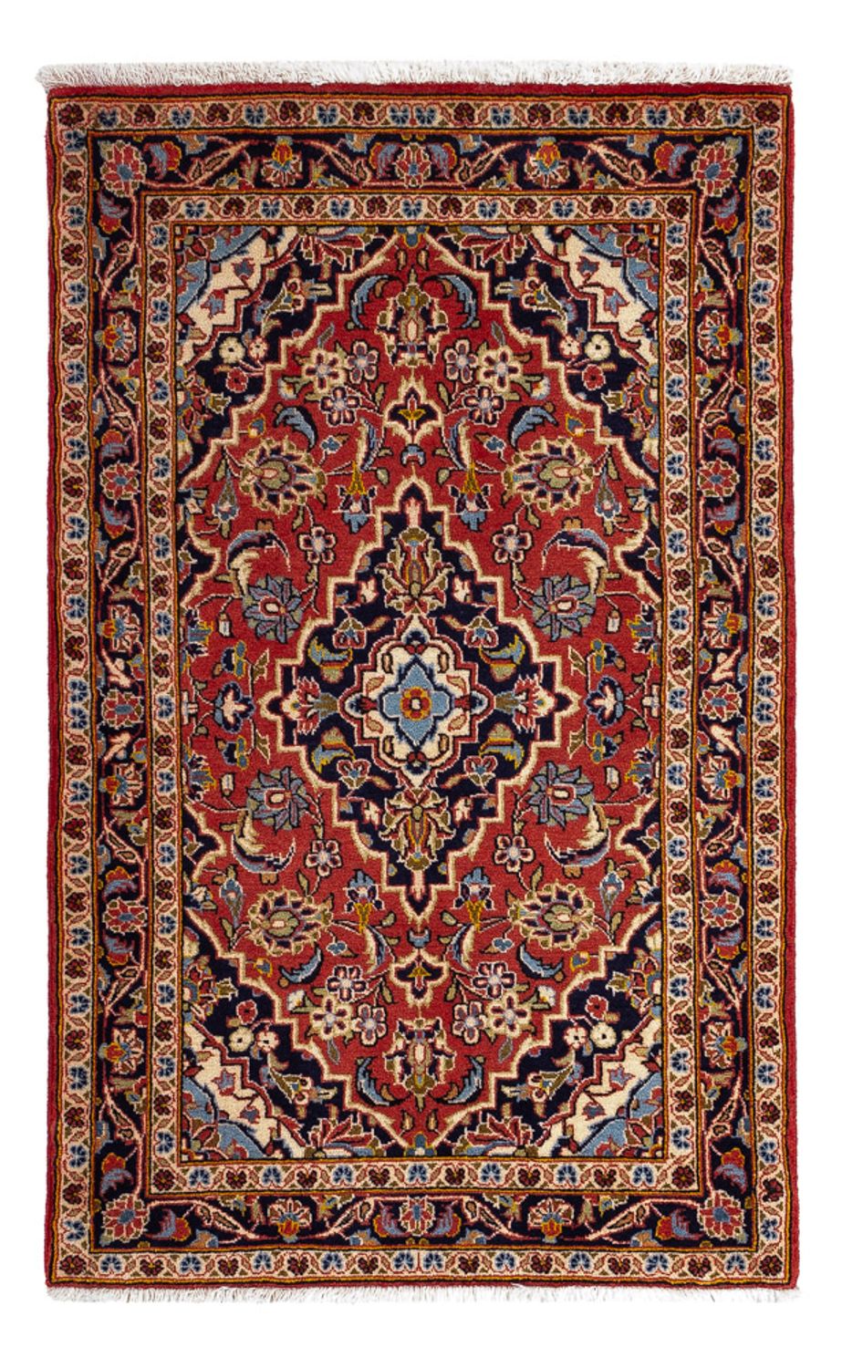 Alfombra persa - Keshan - 111 x 69 cm - gris oscuro