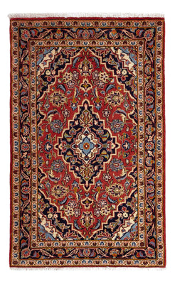 Alfombra persa - Keshan - 111 x 69 cm - gris oscuro