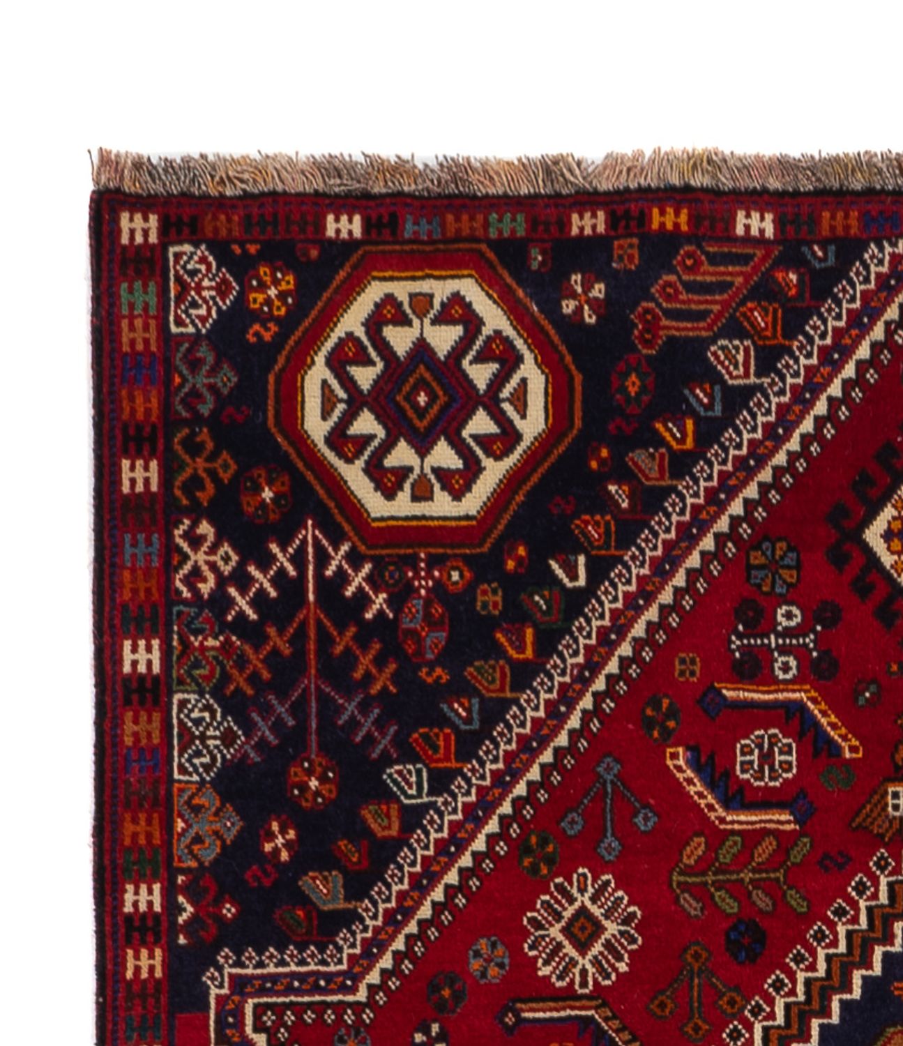 Alfombra persa - Nómada - 256 x 141 cm - rojo oscuro