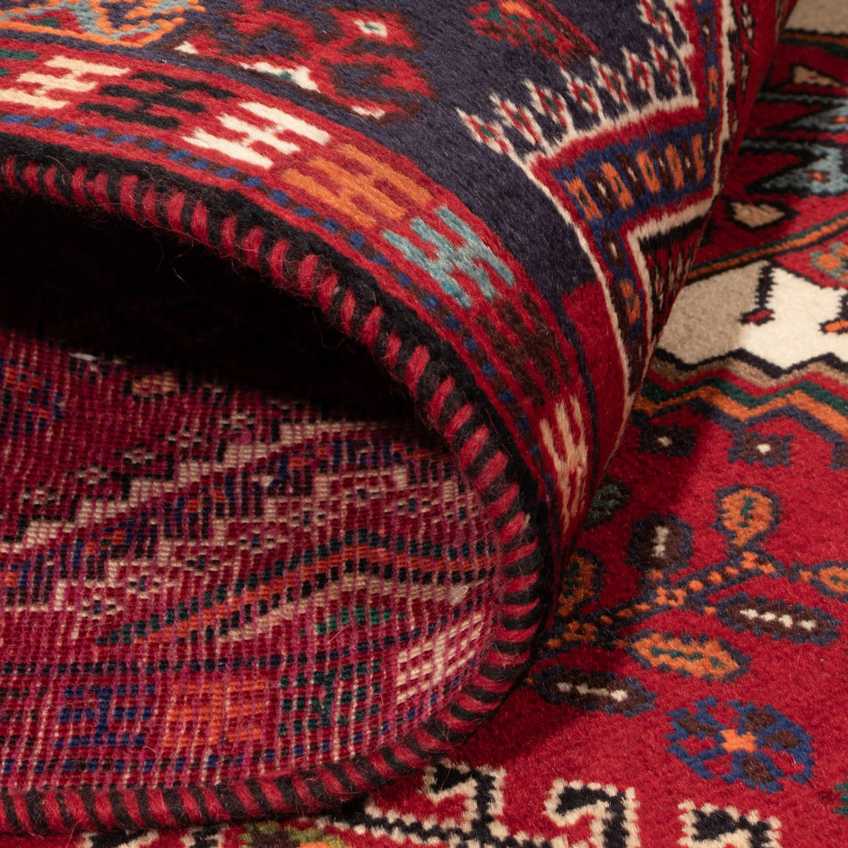 Alfombra persa - Nómada - 256 x 141 cm - rojo oscuro