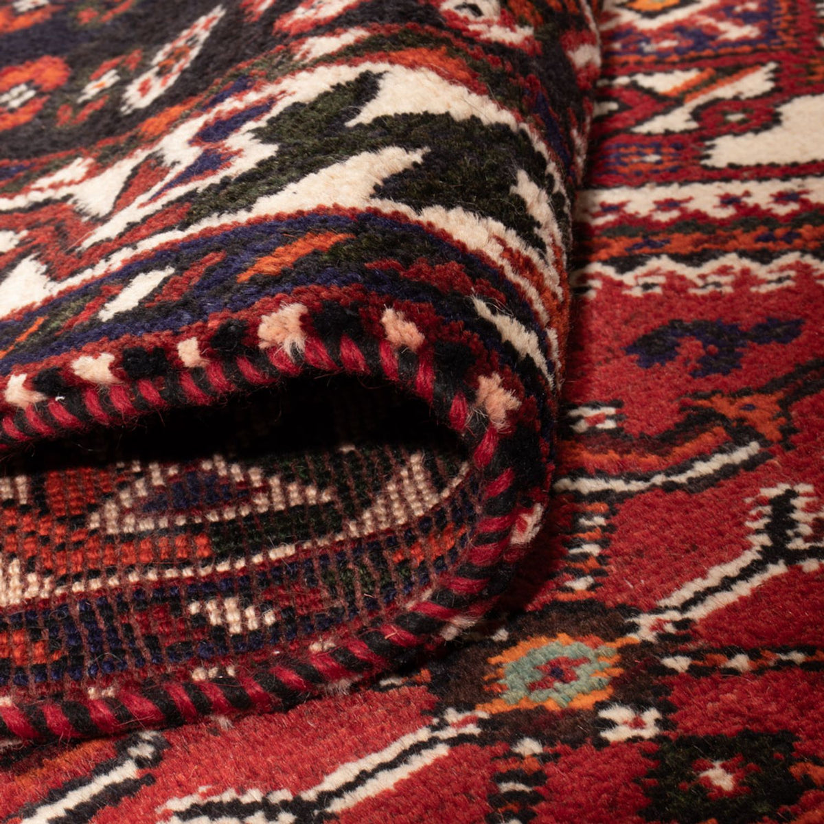 Alfombra persa - Nómada - 252 x 155 cm - rojo oscuro