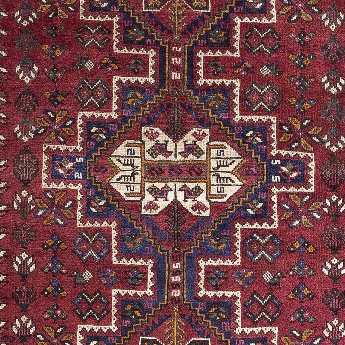 Alfombra persa - Nómada - 254 x 180 cm - rojo oscuro