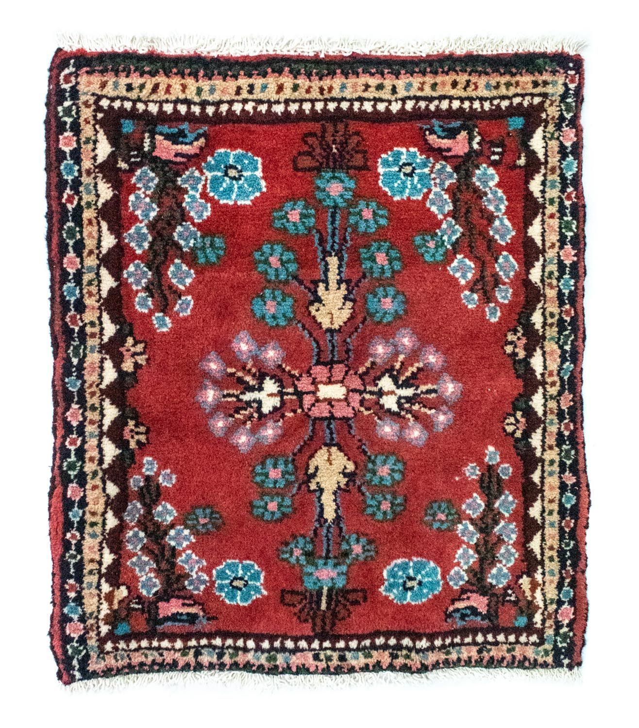 Alfombra persa - Nómada - 60 x 55 cm - rojo