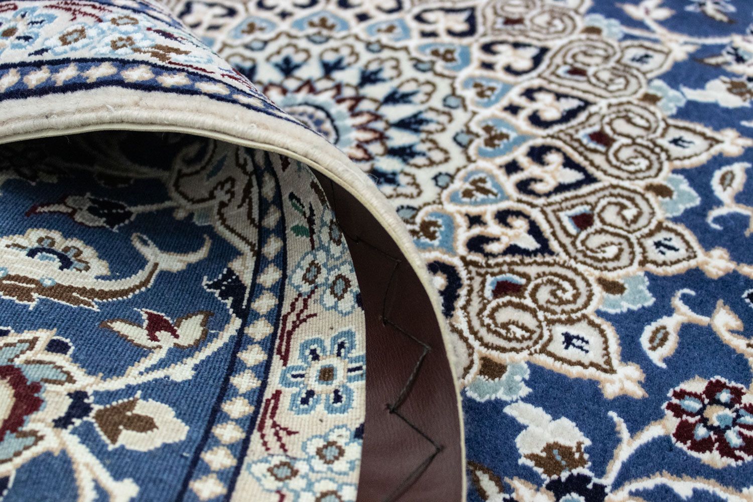 Alfombra persa - Nain - 135 x 89 cm - azul