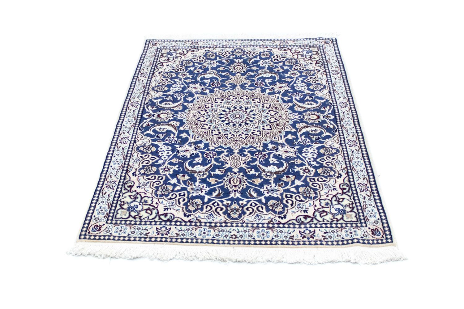 Alfombra persa - Nain - 135 x 89 cm - azul