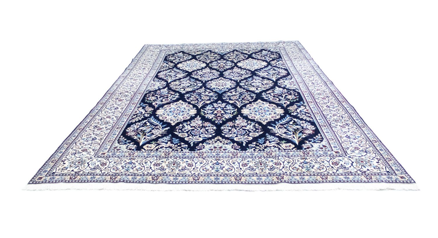 Alfombra Persa - Nain - Real - 342 x 250 cm - azul oscuro