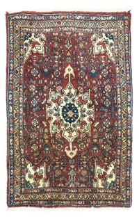 Alfombra persa - Bidjar - 101 x 68 cm - rojo