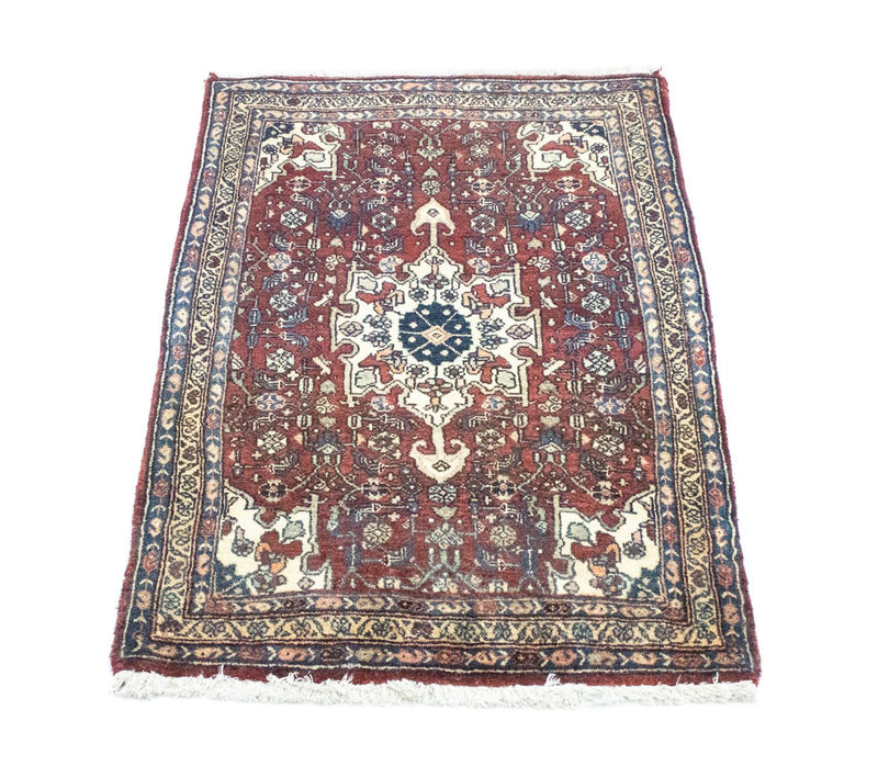 Alfombra persa - Bidjar - 101 x 68 cm - rojo