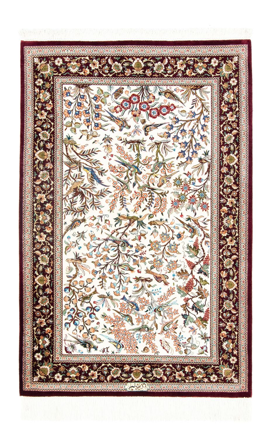 Alfombra de seda - Ghom Seda - Prima - 123 x 80 cm - beige
