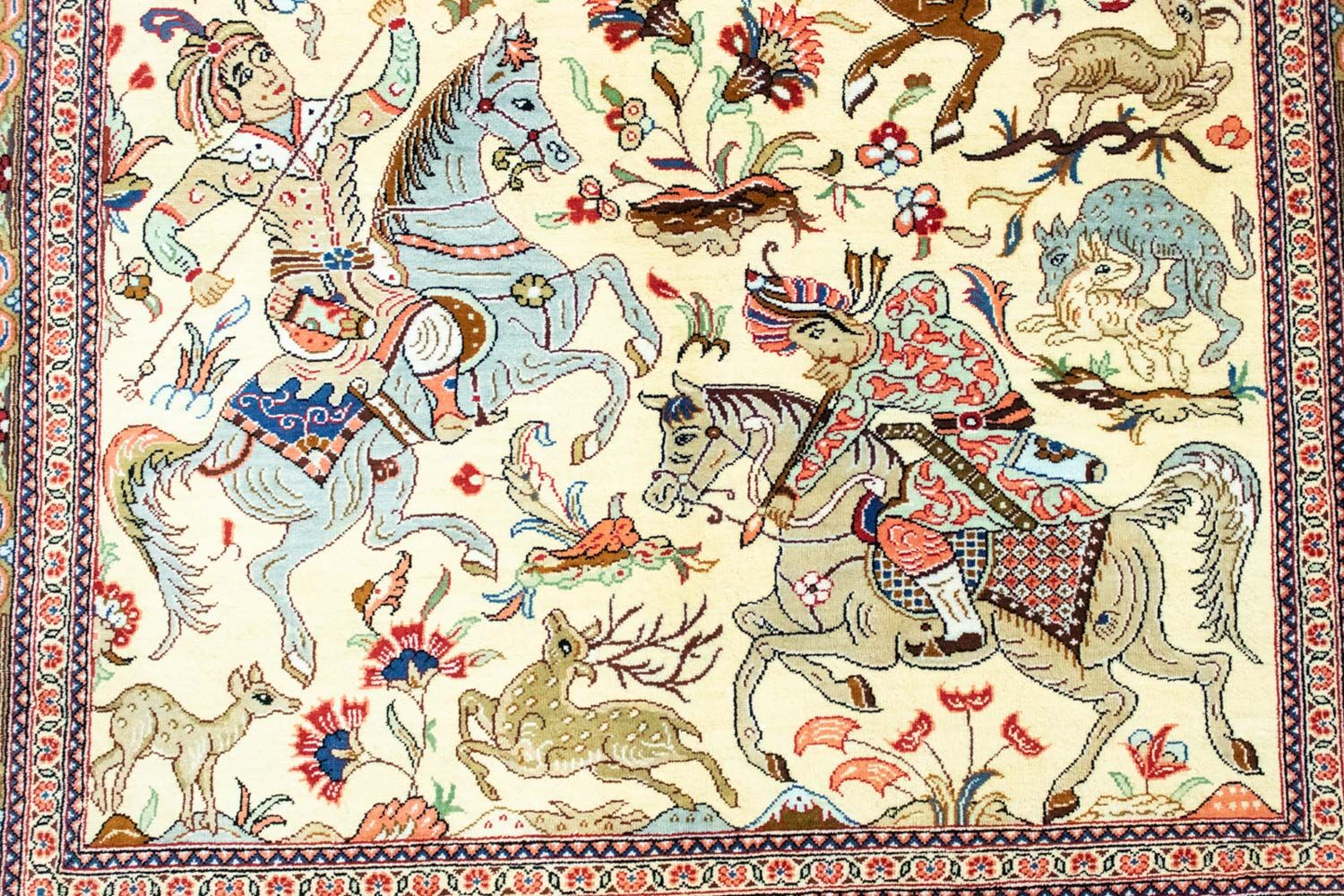 Alfombra de seda - Ghom Seda - Prima - 121 x 77 cm - beige