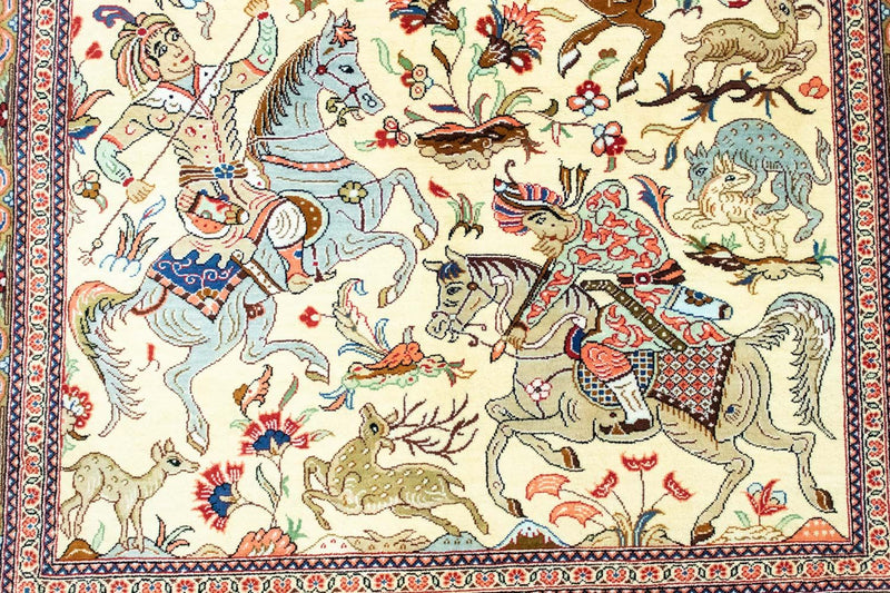 Alfombra de seda - Ghom Seda - Prima - 121 x 77 cm - beige