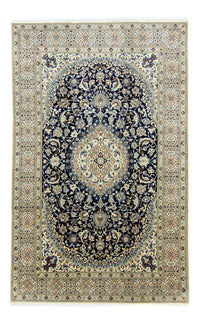 Alfombra Persa - Nain - Real - 360 x 255 cm - azul oscuro